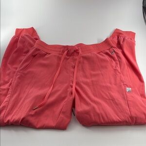 Wonder Wink Women's Scrub Jogger Pants Orange Elastic Waist Drawstring Medium